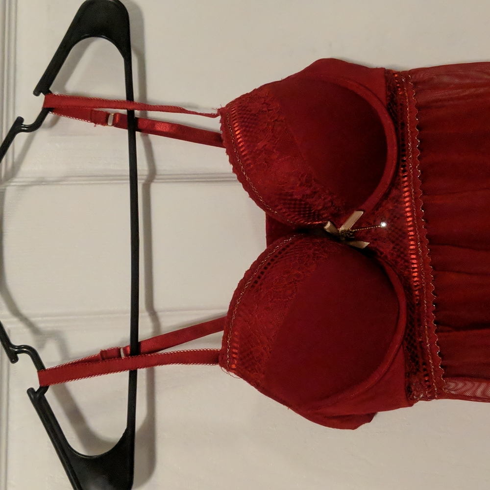 👗 Red See-Through Slip